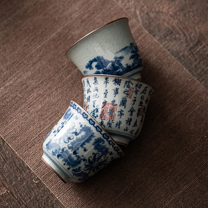 Antique KungFu Ceramic Tea Cup (Artisan Vintage Teacup)