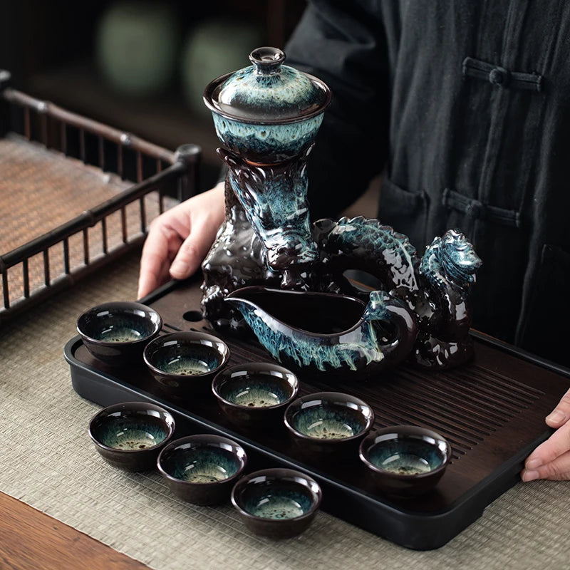 Imperial Dragon Artisan Kungfu Tea Set with Cups