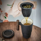Luxury Retro Tea Cup Ceramic Mug with Filtering System