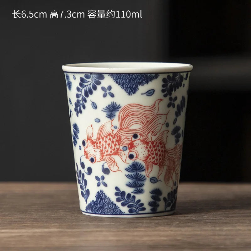 Palace Luxury Enamels Flowers Ceramic Teacup