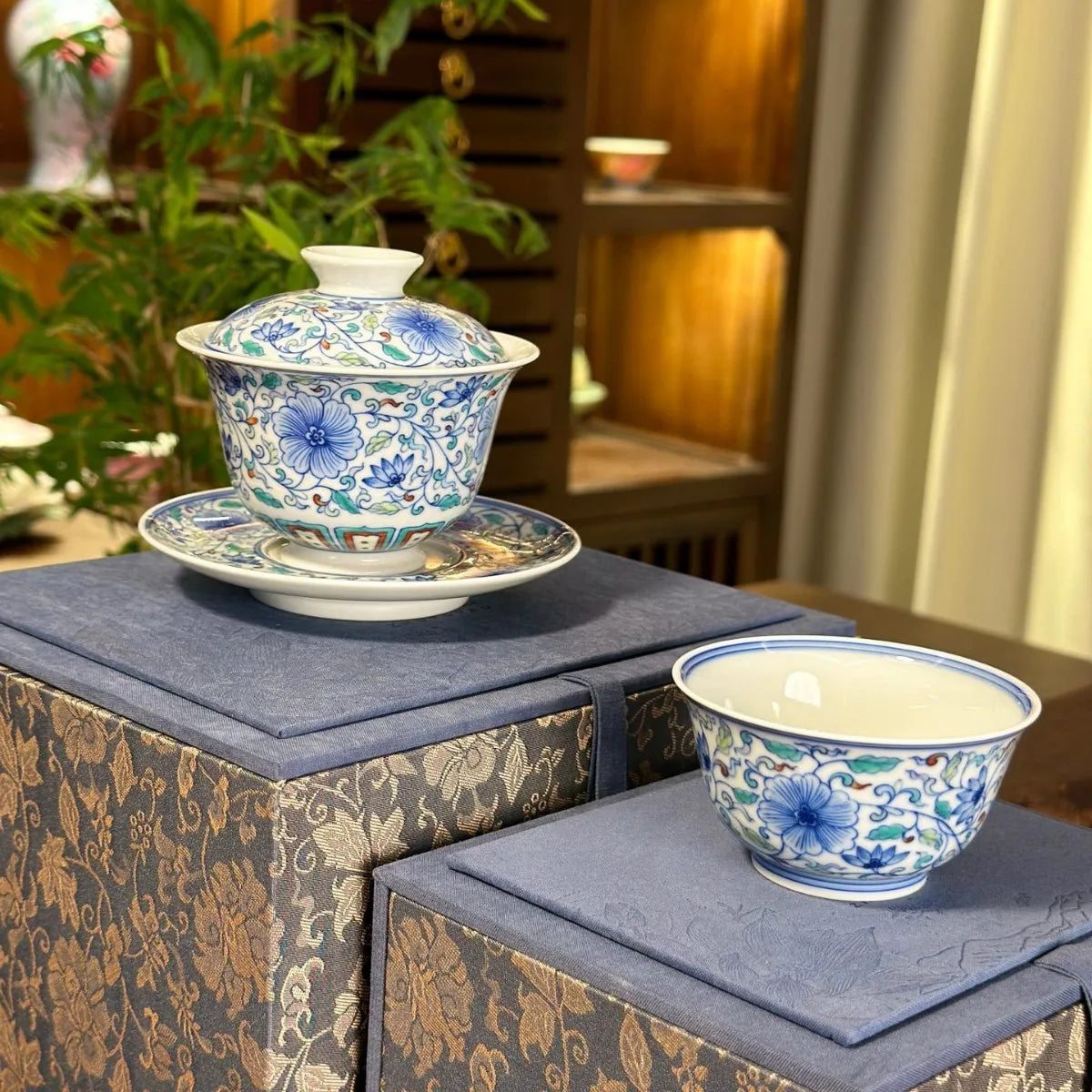 Jingdezhen Doucai Lotus Gaiwan: Imperial Elegance