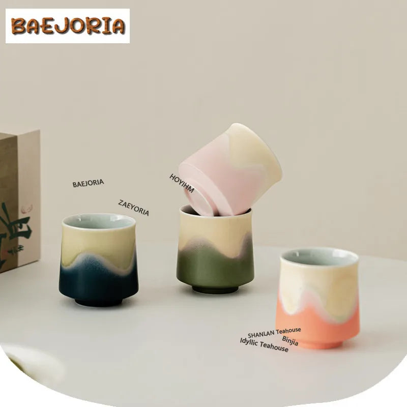 Zen View Mountains Ceramic Tea Cup Gift Set