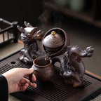 Asian Dragon Tea Set with Semi-Automatic Dragon Teapot