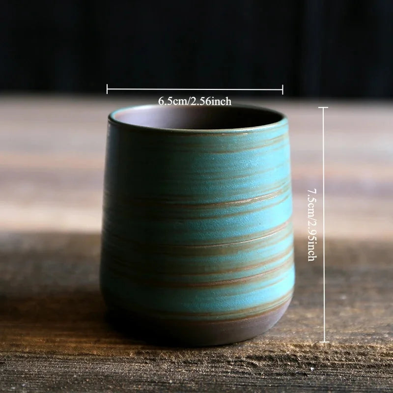 Wabi-Sabi Handcrafted Stoneware Tea Cup: Artisanal Earth-Toned Tasting Cup