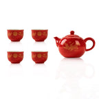 Dragon and Phoenix Porcelain Teapot Set