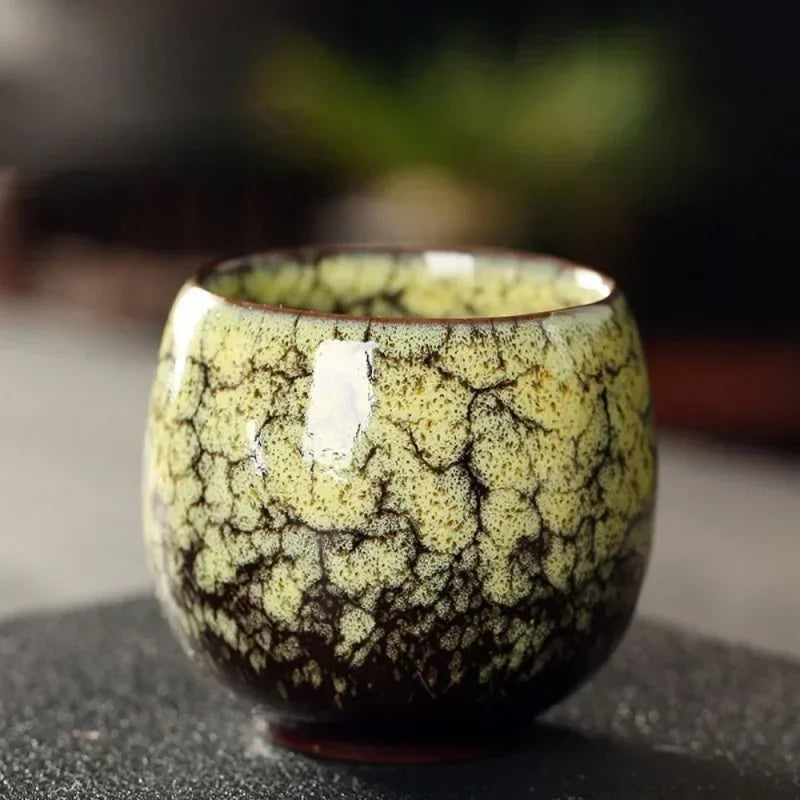 Japanese Style Vintage Kung Fu Ceramic Water Cup (Artisan Tenmoku Teacup)