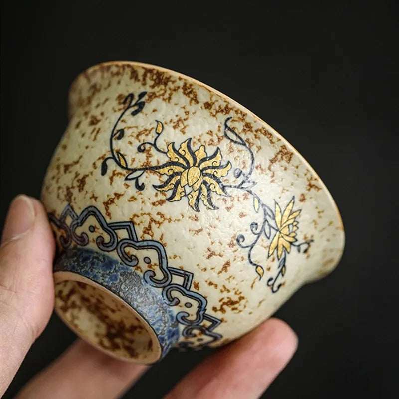Handmade Chinese Floral Ceramic Tea Cup