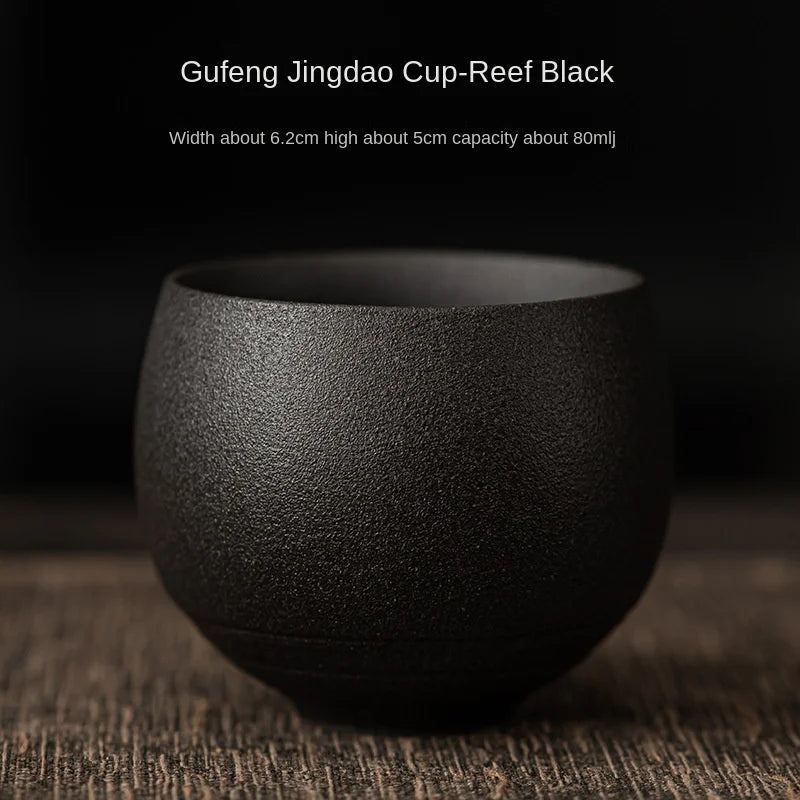 Wabi-Sabi Handcrafted Stoneware Tea Cup: Artisanal Earth-Toned Tasting Cup