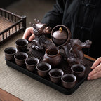 Asian Dragon Tea Set with Semi-Automatic Dragon Teapot