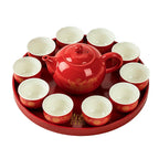 Dragon and Phoenix Porcelain Teapot Set