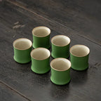 Green Glaze Bamboo Tea Cup