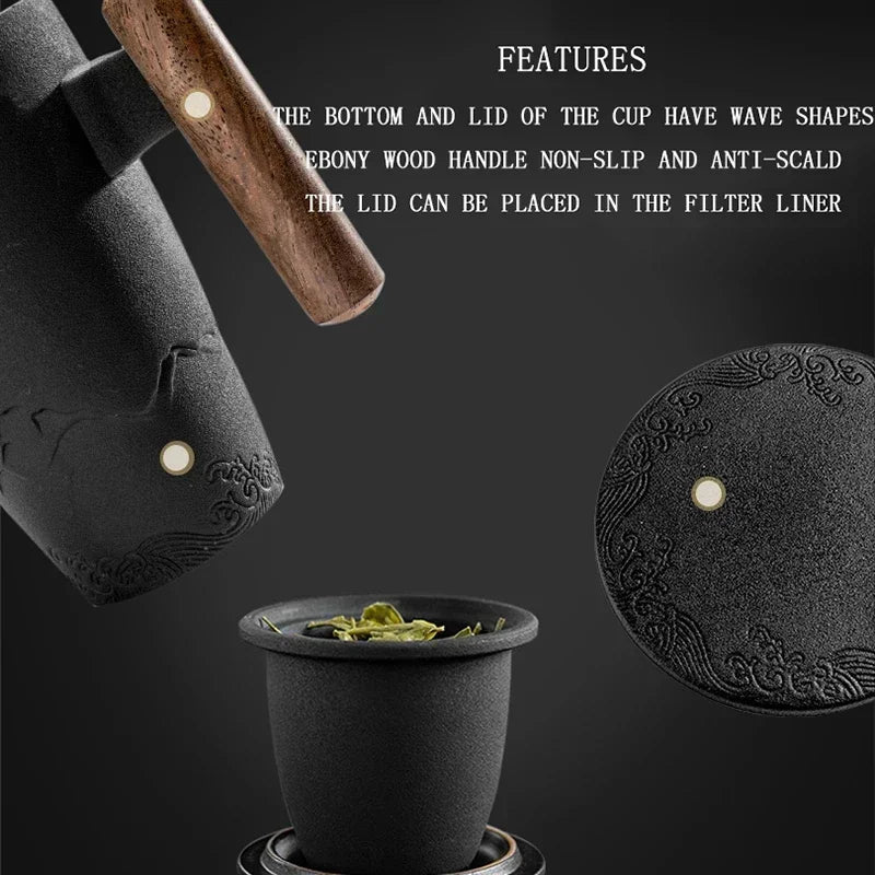 Luxury Retro Tea Cup Ceramic Mug with Filtering System