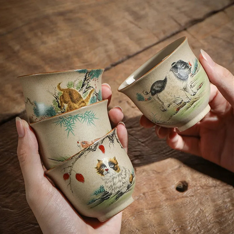 Handmade Chinese Zodiac Ceramic Tea Cup