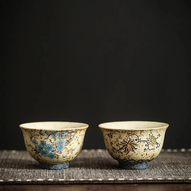 Handmade Chinese Floral Ceramic Tea Cup