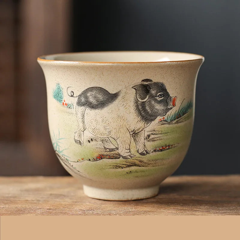Handmade Chinese Zodiac Ceramic Tea Cup