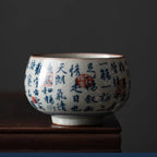 Antique Ceramic Tea Cup - Blue and White Lanting Prologue