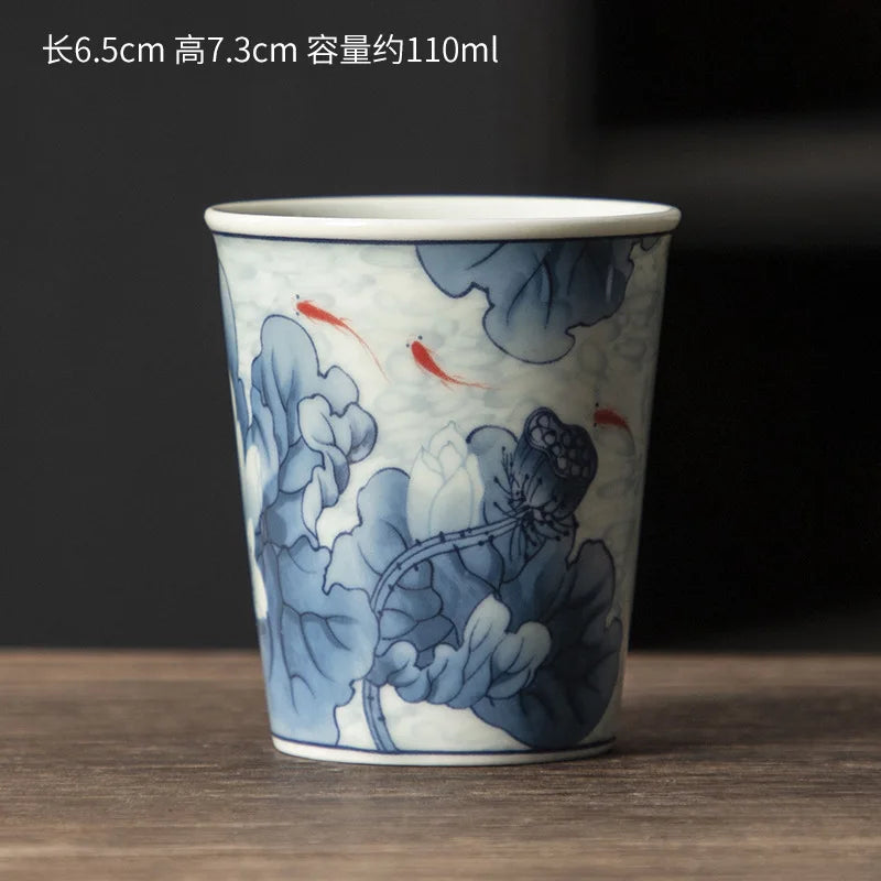 Palace Luxury Enamels Flowers Ceramic Teacup