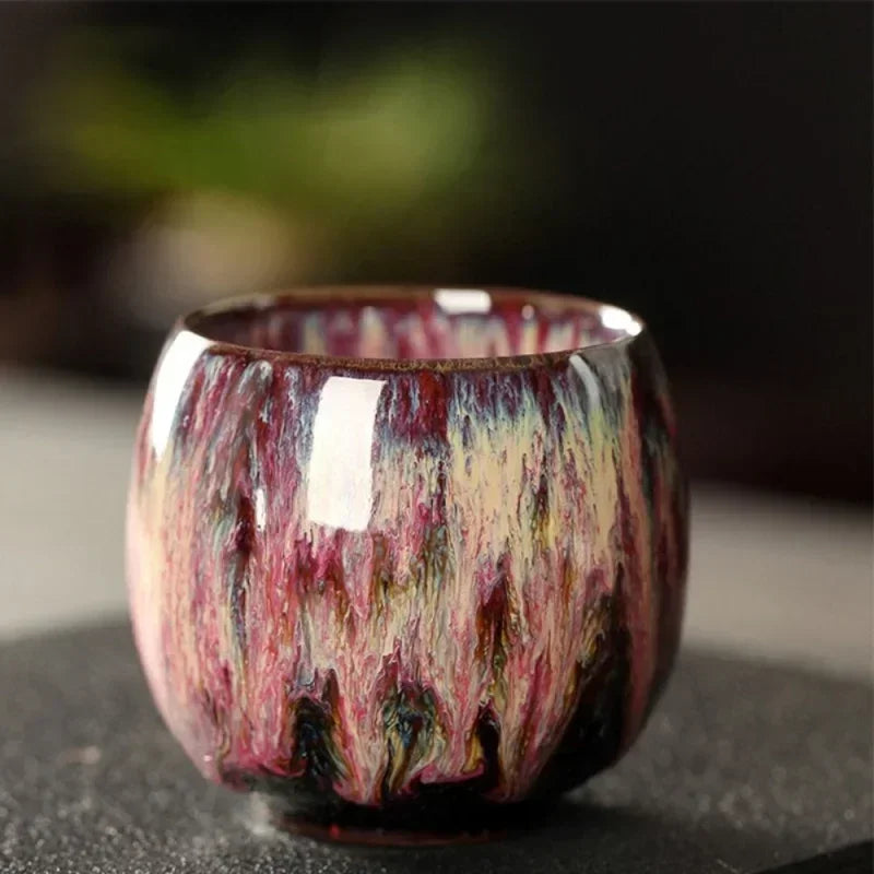 Japanese Style Vintage Kung Fu Ceramic Water Cup (Artisan Tenmoku Teacup)