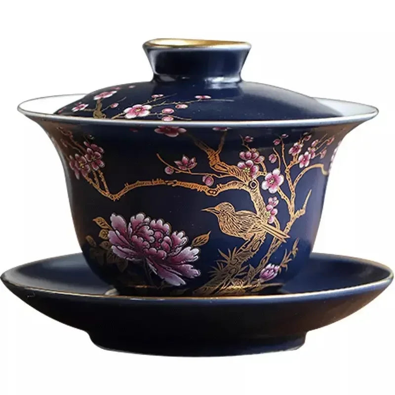 Ceramic Tea Cup Outlined In Gold (Premium Bone China)
