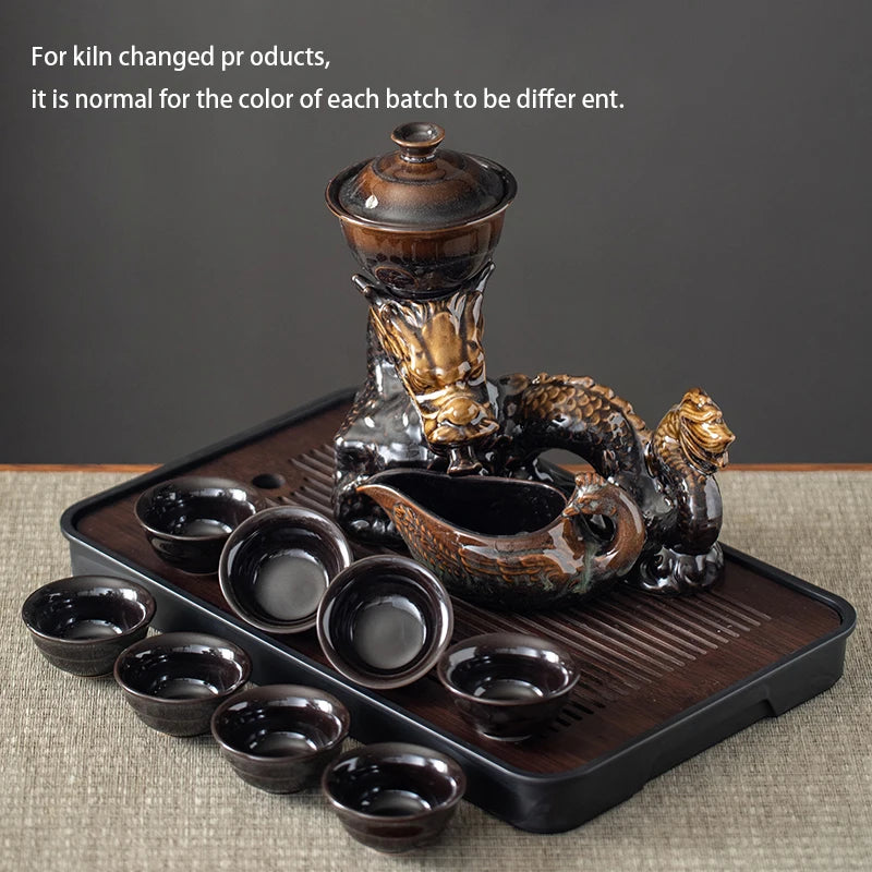Imperial Dragon Artisan Kungfu Tea Set with Cups