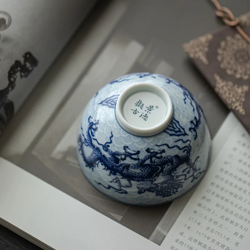Jingdezhen Dragon Tea Cup with Hand Painted Underglaze