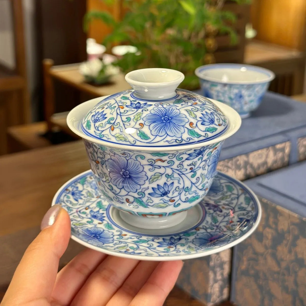 Jingdezhen Doucai Lotus Gaiwan: Imperial Elegance