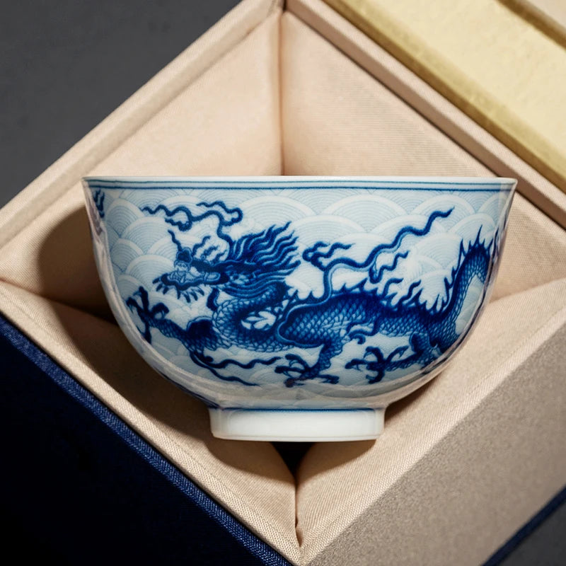 Jingdezhen Dragon Tea Cup with Hand Painted Underglaze