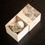 Silver Lined Lotus KungFu Tea Cup with HandPainted Dragon Landscape