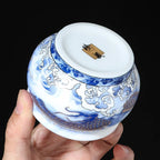 Handmade Dragon Shengshi Ceramic Teacup with Handpainted Textures