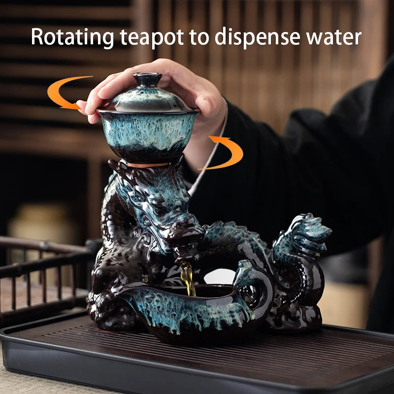 Imperial Dragon Artisan Kungfu Tea Set with Cups