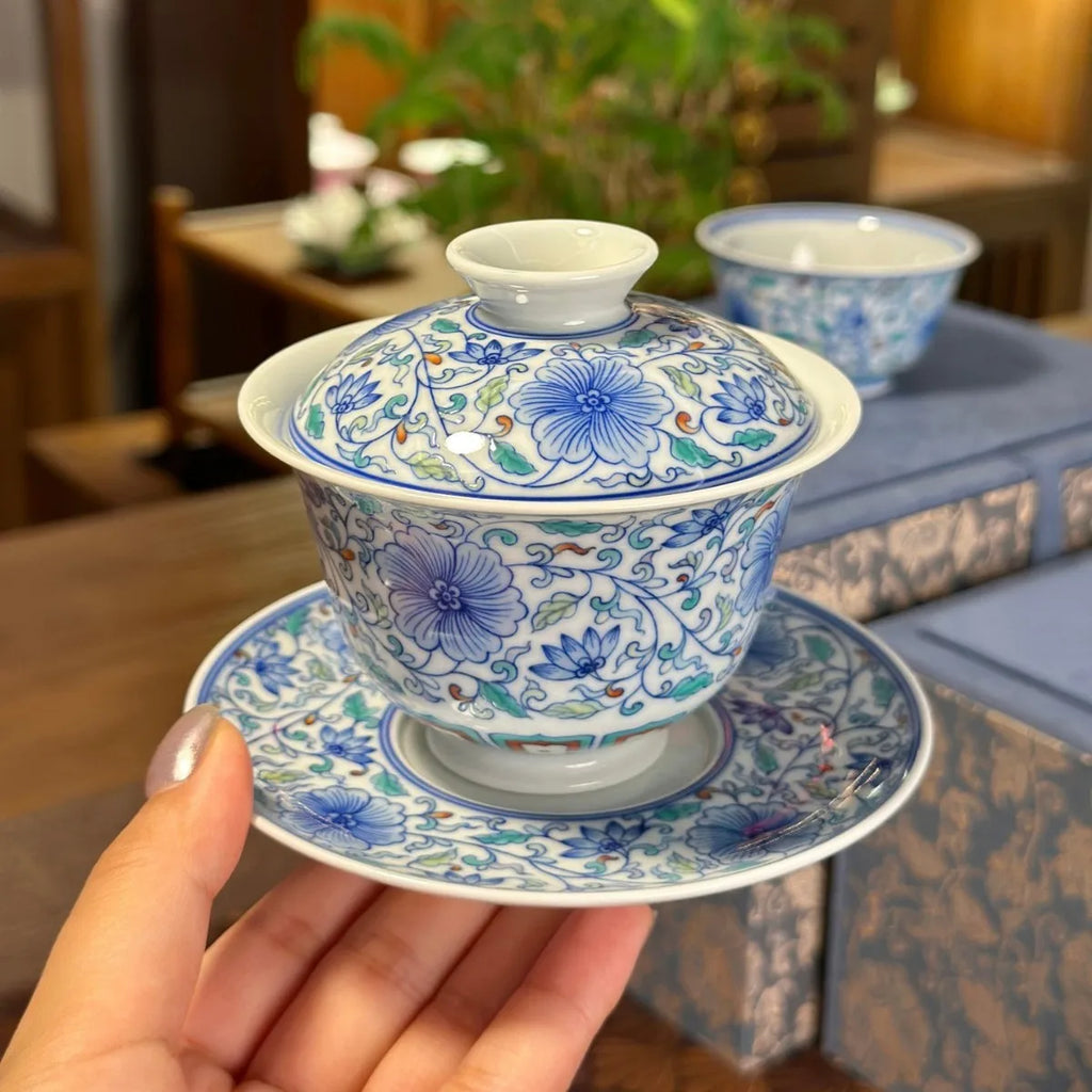 Jingdezhen Doucai Lotus Gaiwan: Imperial Elegance
