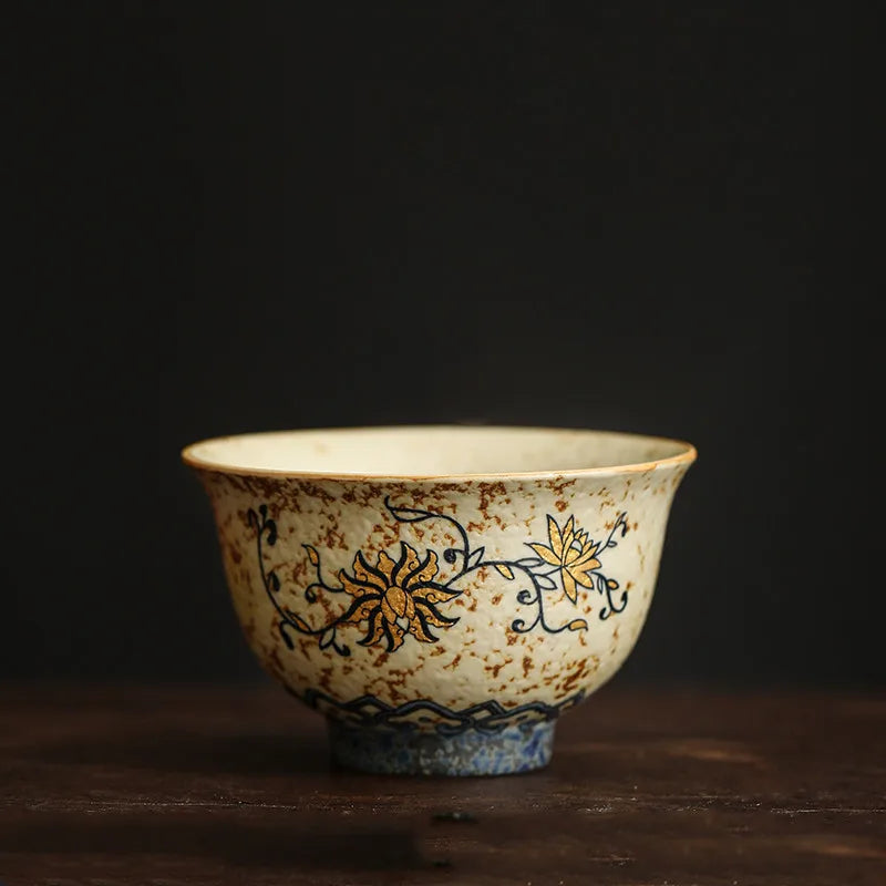 Handmade Chinese Floral Ceramic Tea Cup