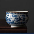 Antique Ceramic Tea Bowl - Interlocking Lotus