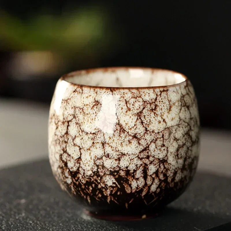 Japanese Style Vintage Kung Fu Ceramic Water Cup (Artisan Tenmoku Teacup)