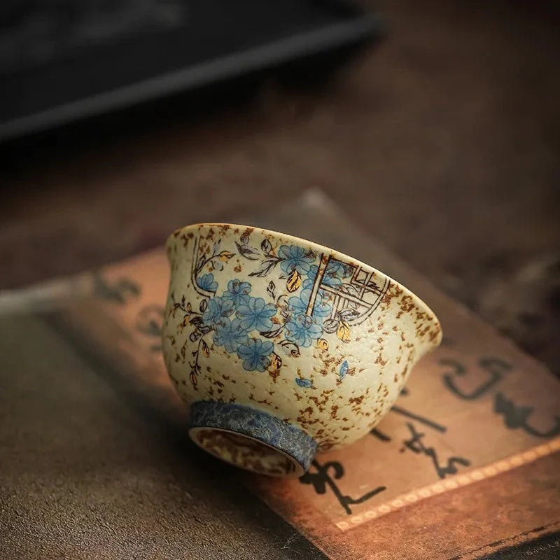 Handmade Chinese Floral Ceramic Tea Cup