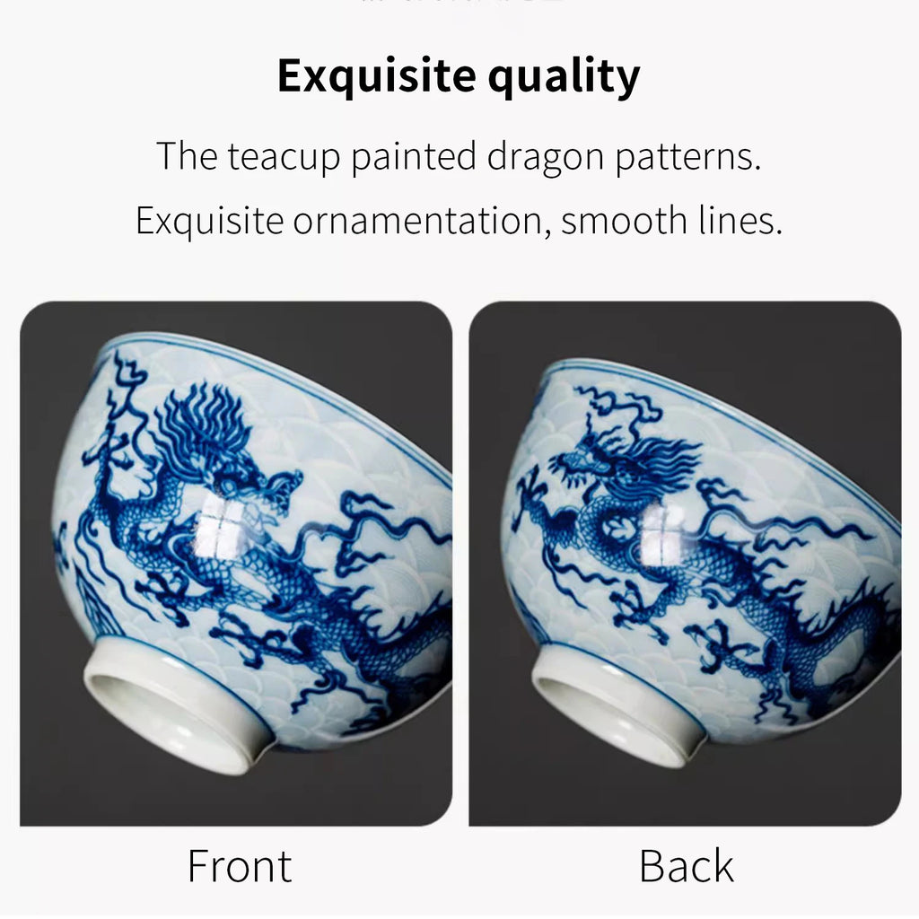 Jingdezhen Dragon Tea Cup with Hand Painted Underglaze