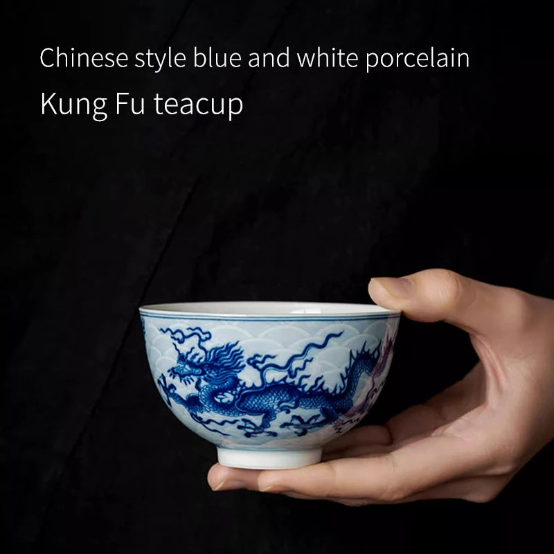 Jingdezhen Dragon Tea Cup with Hand Painted Underglaze