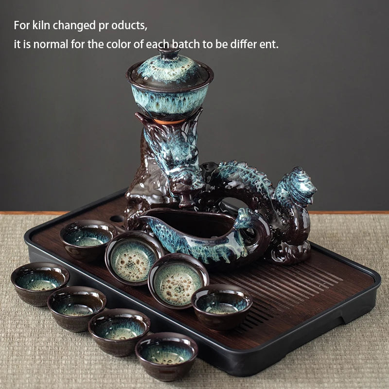 Imperial Dragon Artisan Kungfu Tea Set with Cups