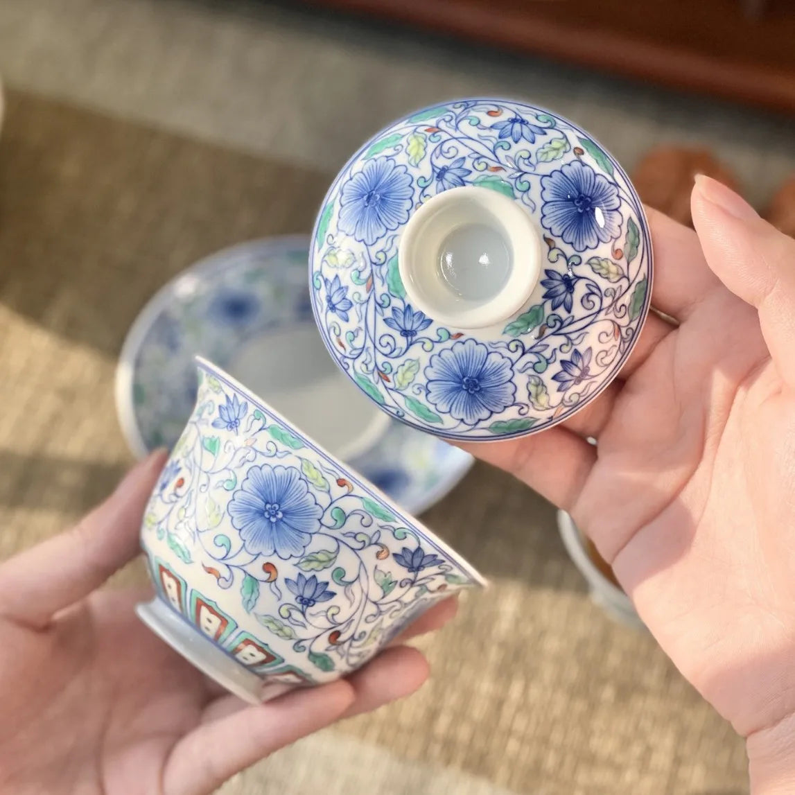 Jingdezhen Doucai Lotus Gaiwan: Imperial Elegance