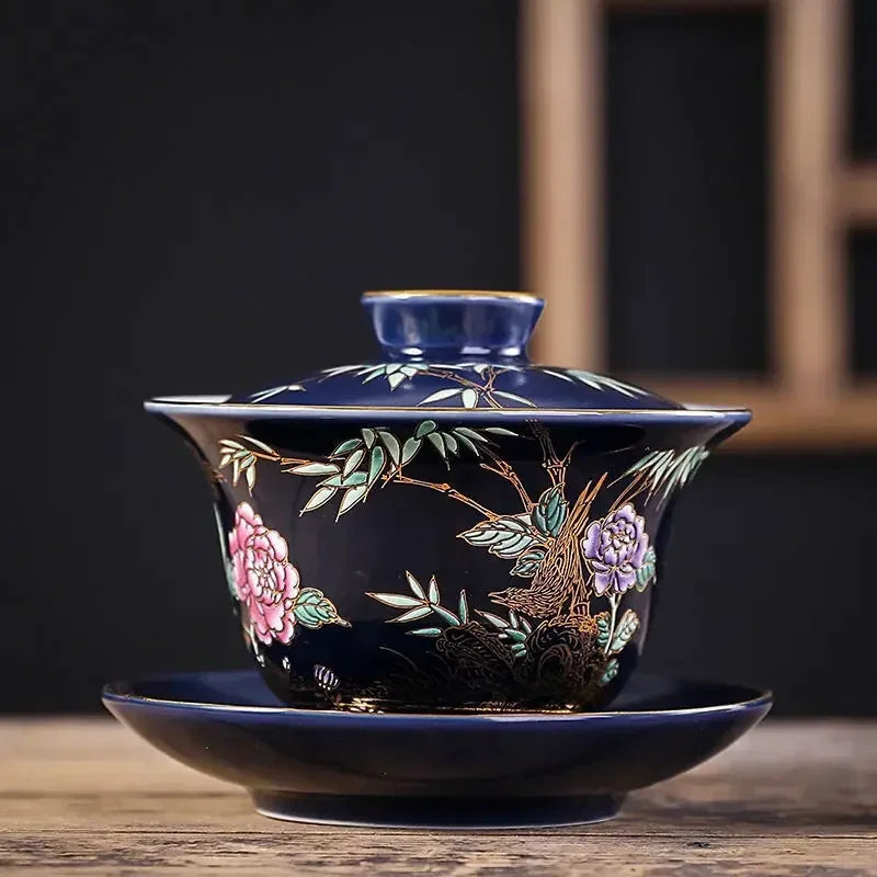 Ceramic Tea Cup Outlined In Gold (Premium Bone China)