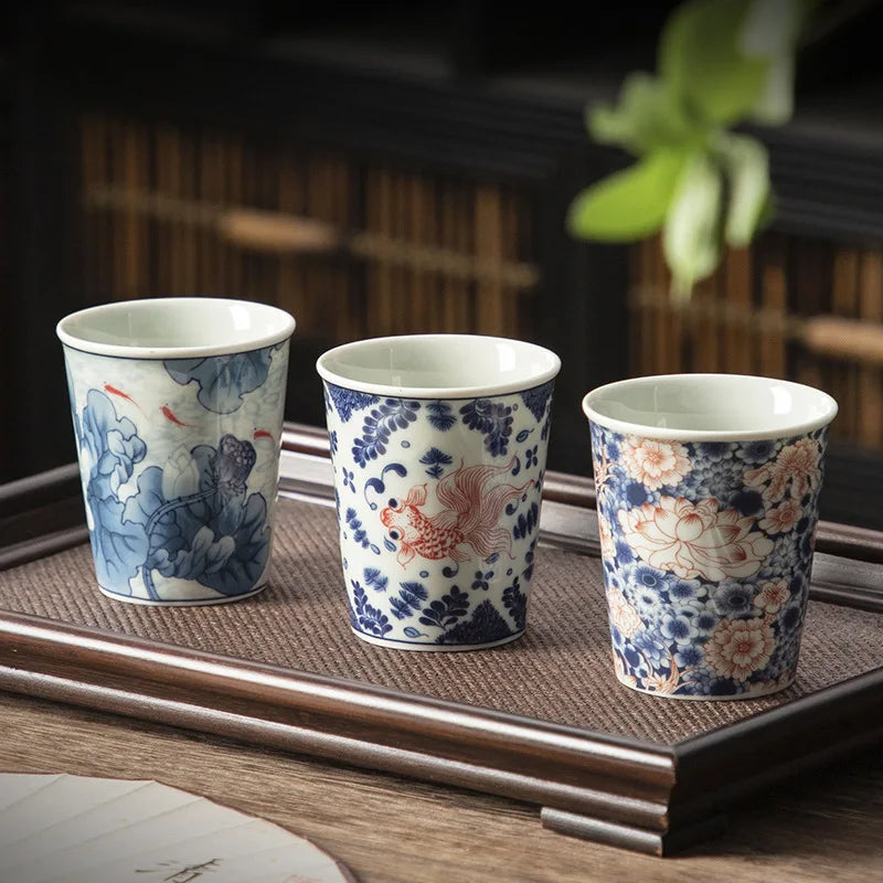 Palace Luxury Enamels Flowers Ceramic Teacup