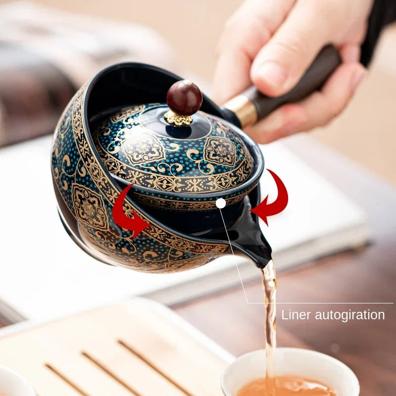 Chinese KungFu Sand Ceramic Tea Set with Cups - Travel Edition