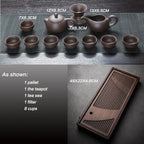 Yixing Ceramic KungFu Tea Set with Tea Tray and Teapot