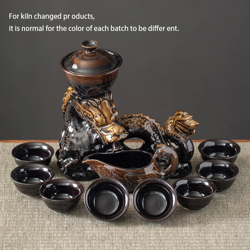 Imperial Dragon Artisan Kungfu Tea Set with Cups