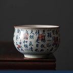 Antique Ceramic Tea Cup - Blue and White Lanting Prologue