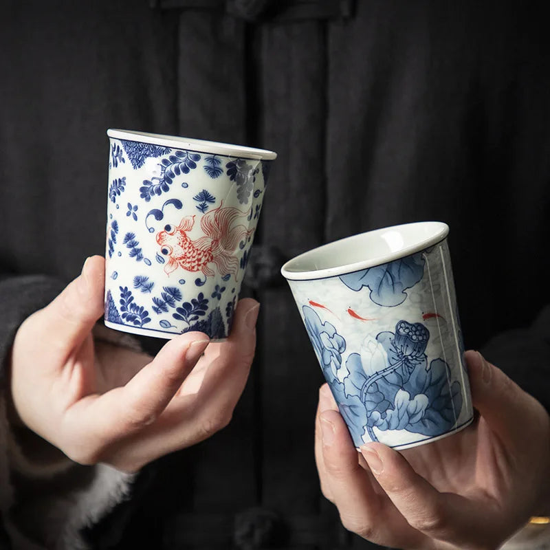 Palace Luxury Enamels Flowers Ceramic Teacup