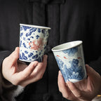 Palace Luxury Enamels Flowers Ceramic Teacup