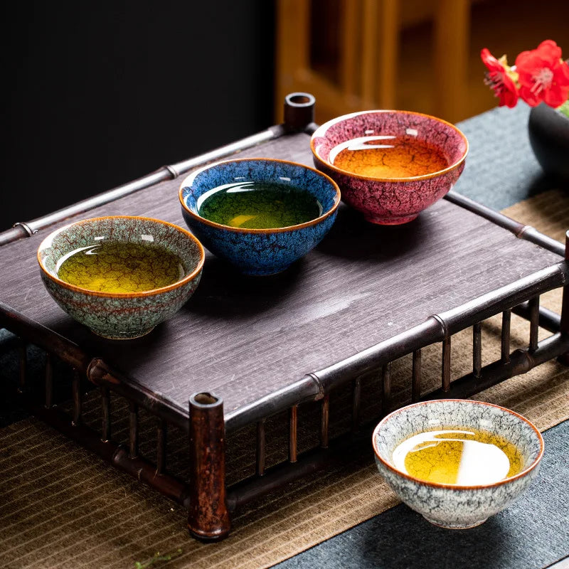 Kiln Change Four Seasons Cup Master Tea Bowl Gift Box