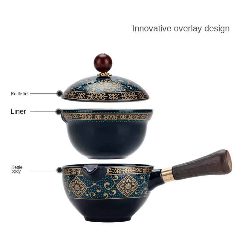 Chinese KungFu Sand Ceramic Tea Set with Cups - Travel Edition