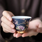 Ceramic Tea Cup Outlined In Gold (Premium Bone China)
